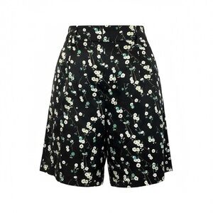 NWT Massimo Dutti Women Silk Blend Black Floral Shorts Size 4